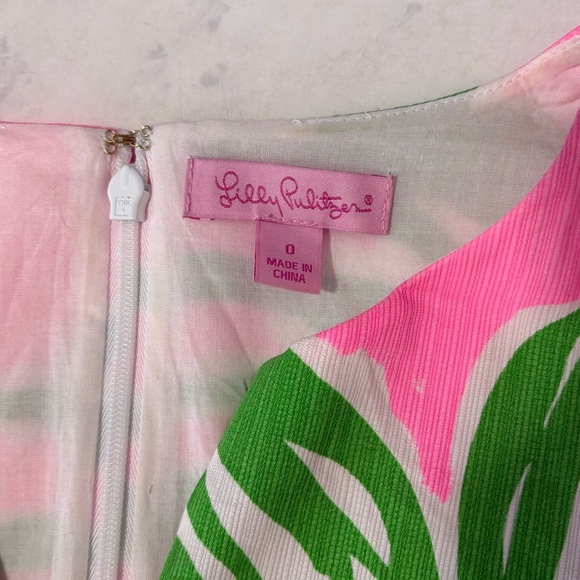 Lilly Pulitzer Mila Pineapple Print Shift Dress Size 0 Pink Green Preppy Travel - Picture 6 of 7